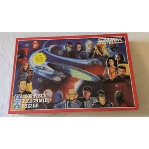 Vintage‎ Star Trek The Next Generation 1000 Piece Puzzle F.X. Schmid Complete